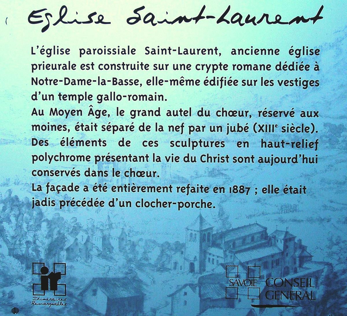 Le-Bourget-du-Lac - Eglise Saint-Laurent - Panneau d'information 