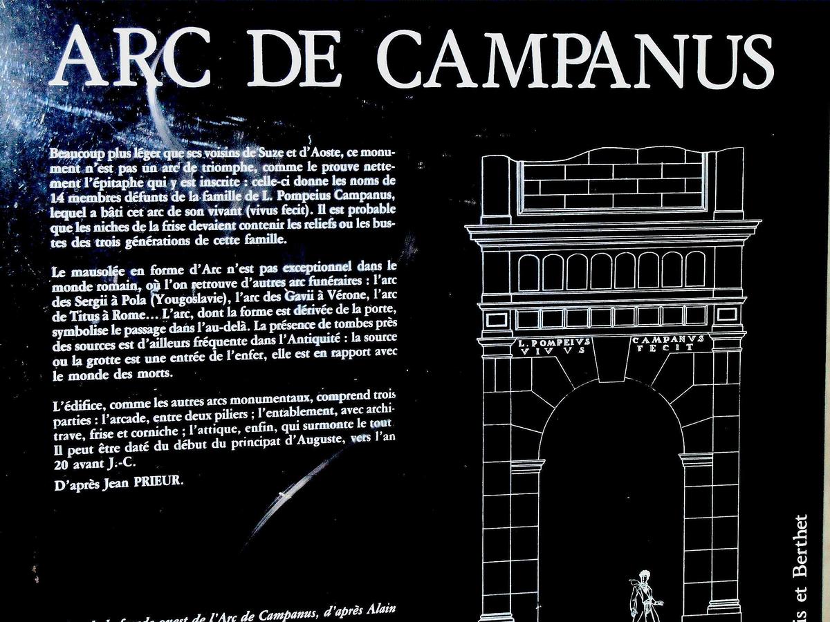 Aix-les-Bains - Arc de Campanus - Panneau d'information 