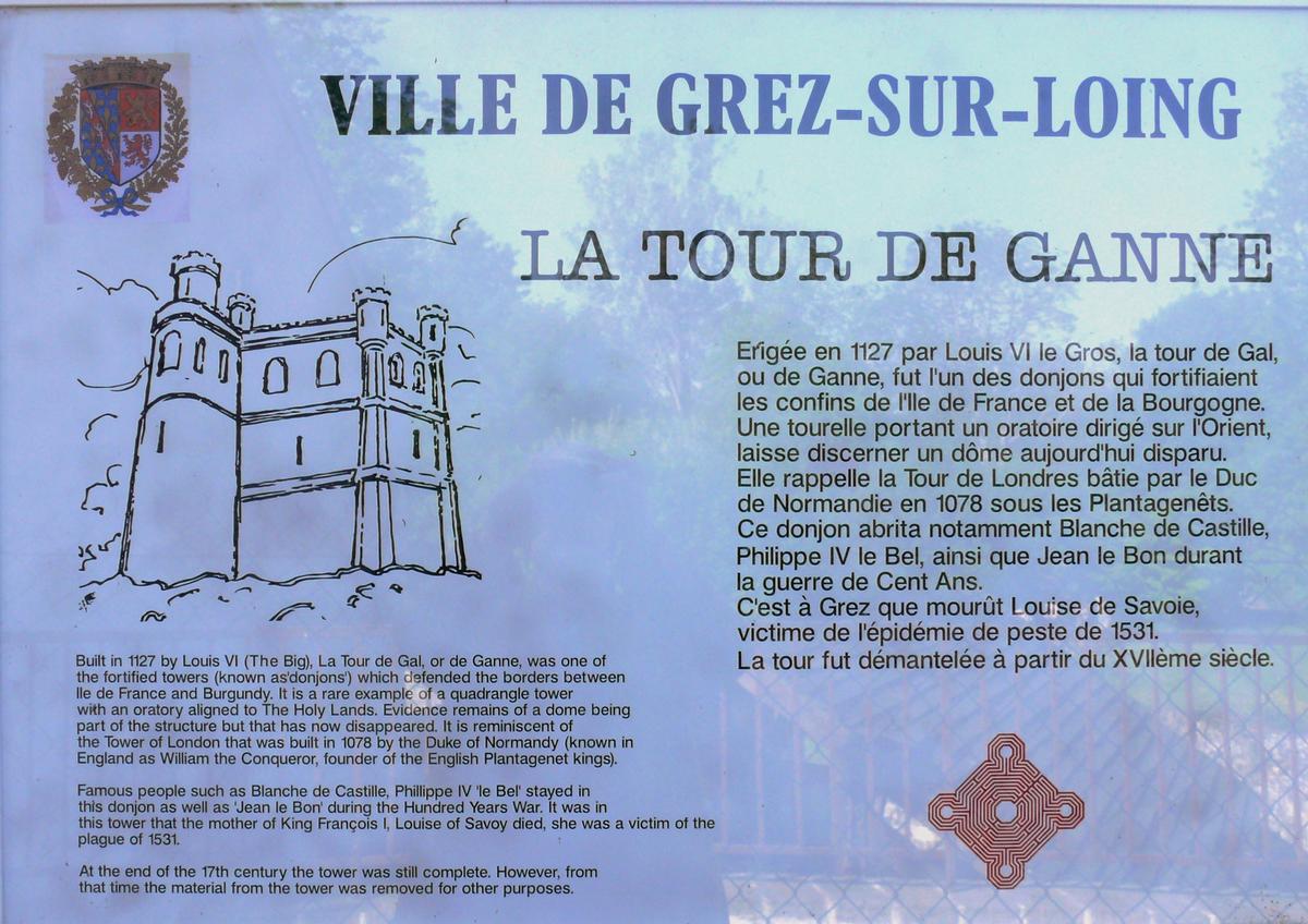 Grez-sur-Loing - Tour de Ganne - Panneau d'information 