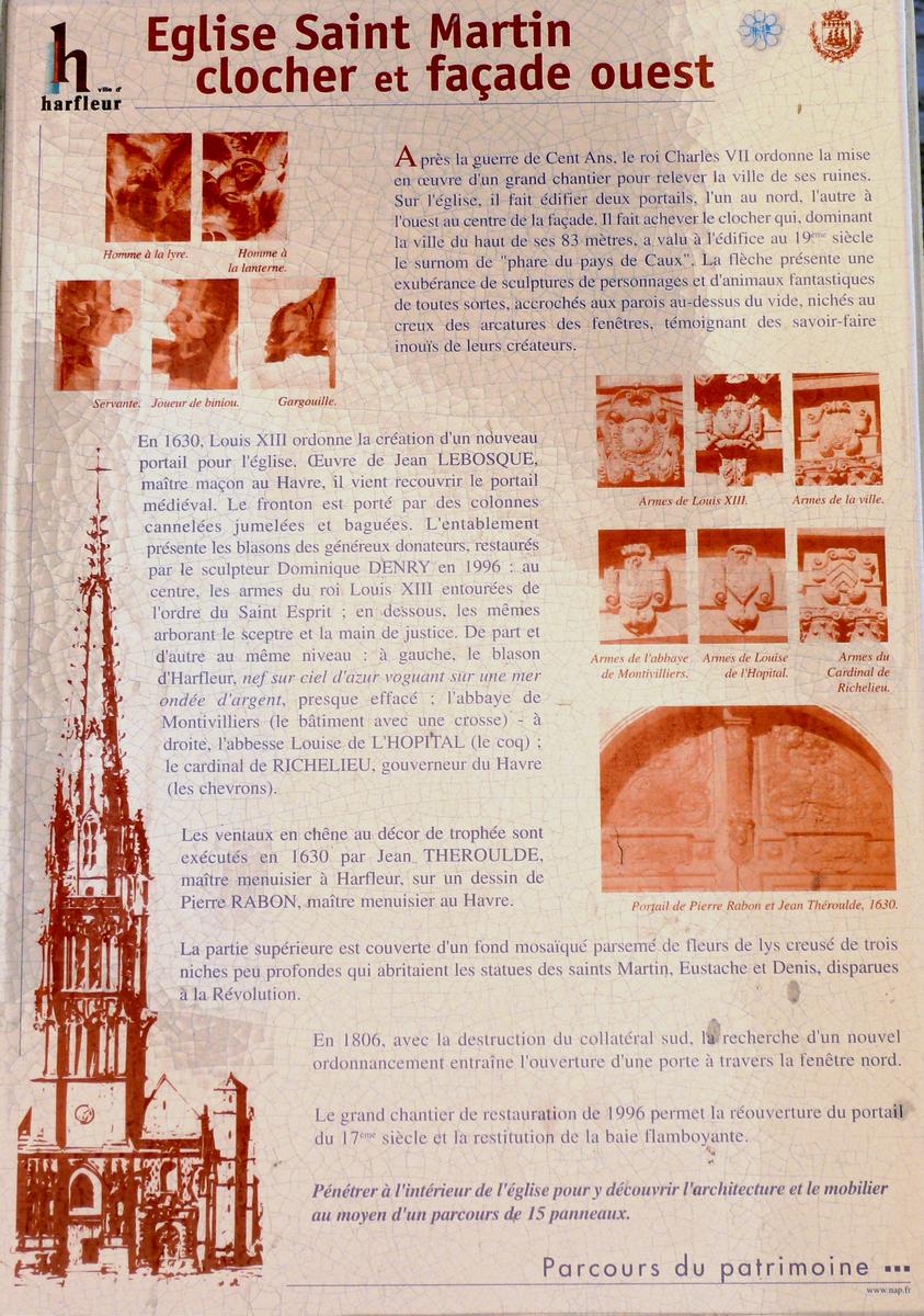 Harfleur - Eglise Saint-Martin - Panneau d'information 