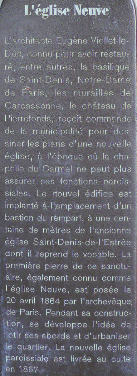 Saint-Denis - Eglise Saint-Denis de l'Estrée - Panneau d'information 