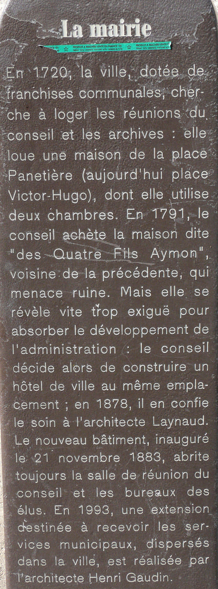 Hôtel de Ville (Saint-Denis) - Panneau d'information 