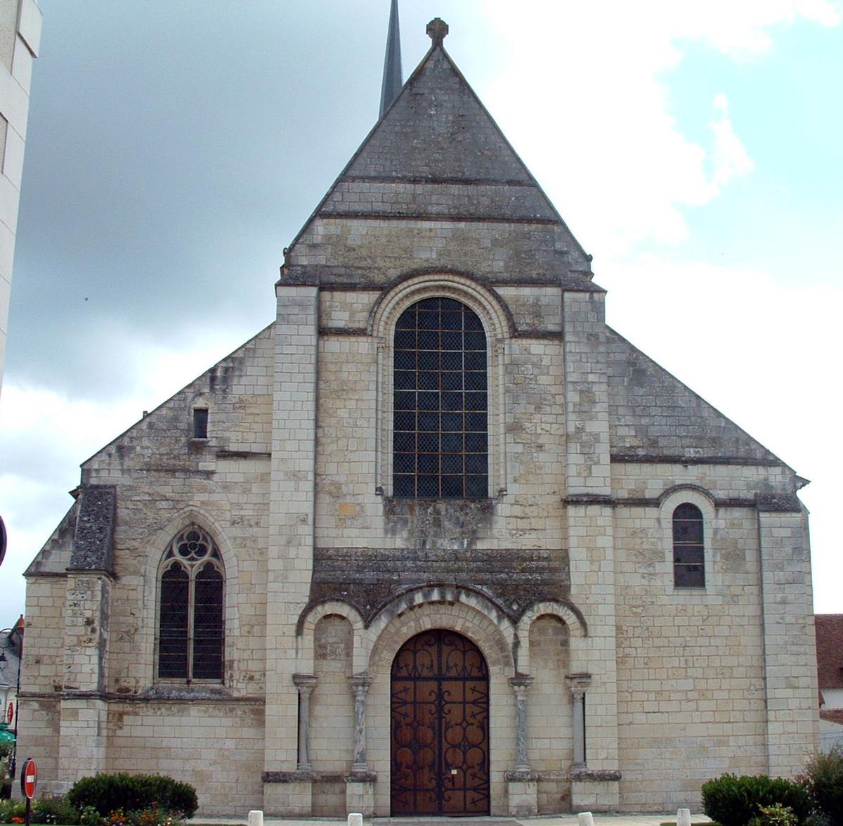 Selles-sur-Cher - Eglise Notre-Dame-la-Blanche (ancienne abbatiale Saint-Eusice) - Façade occidentale 