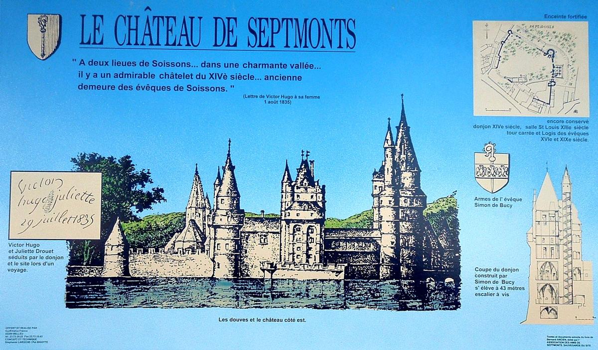 Septmonts - Château des évêques de Soissons - Panneau d'information 