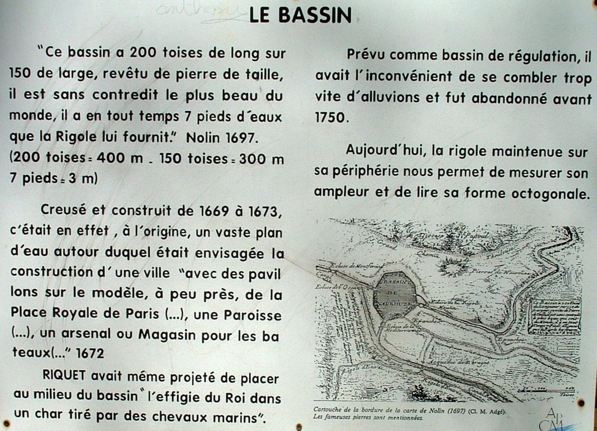 Canal du Midi
Seuil de Naurouze
Bassin de Naurouze
Information 
