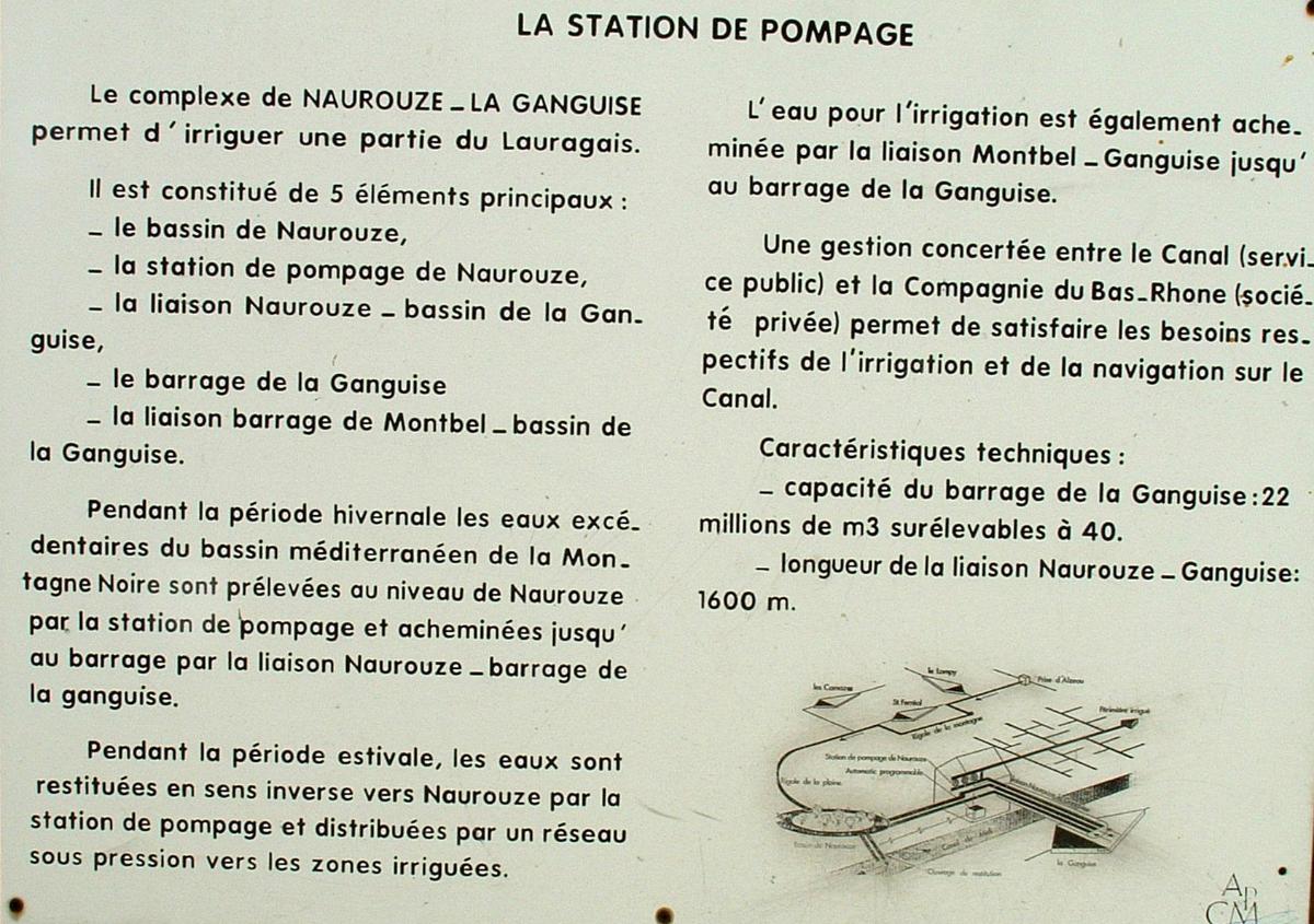 Canal du MidiSeuil de NaurouzeStation de pompage de NaurouzeInformation Canal du Midi Seuil de Naurouze Station de pompage de Naurouze Information