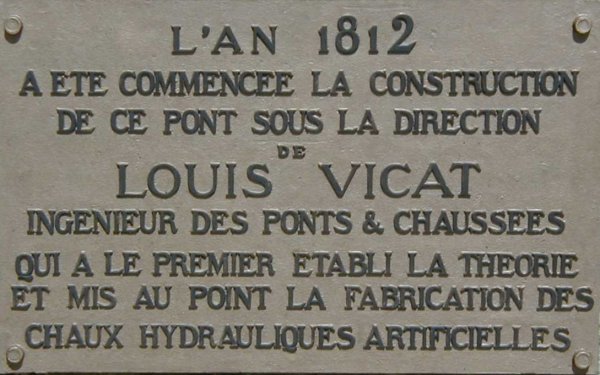 Pont de Louis Vicat in Souillac.Downstream view.Commemorative plaque 