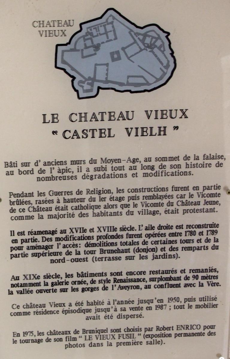 Châteaux de Bruniquel - Château Vieux - Panneau d'information 