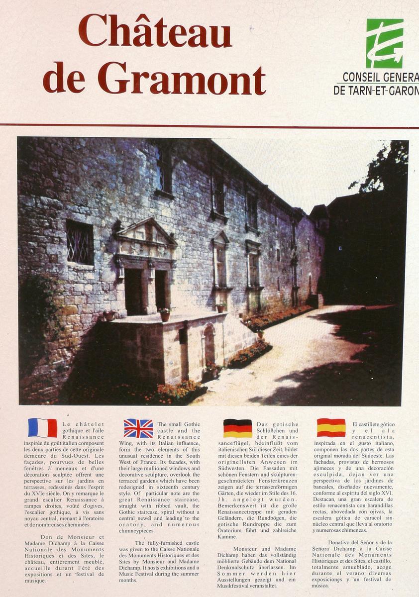 Château de Gramont - Panneau d'information 