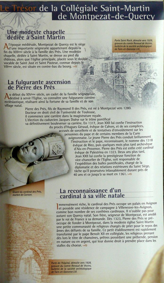 Montpezat-de-Quercy - Collégiale Saint-Martin - Panneau d'information 