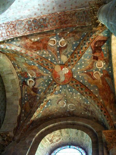 Croisillon Nord du transept - Fresques romanes de la voûte 