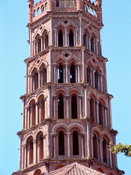 Basilique Saint-Sernin, Toulouse.Elévation du clocher 