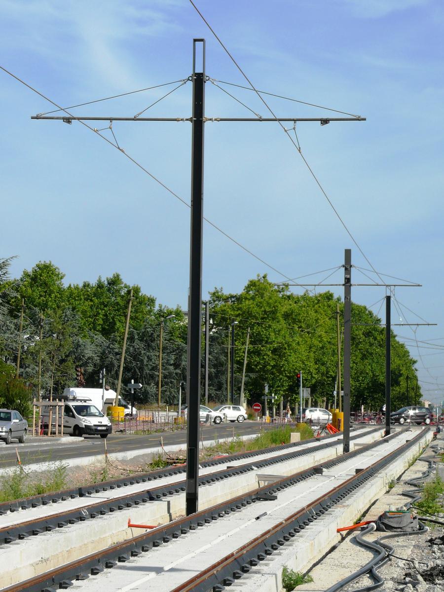 La ligne de Tramway T4 - La voie en cours de réalisation 