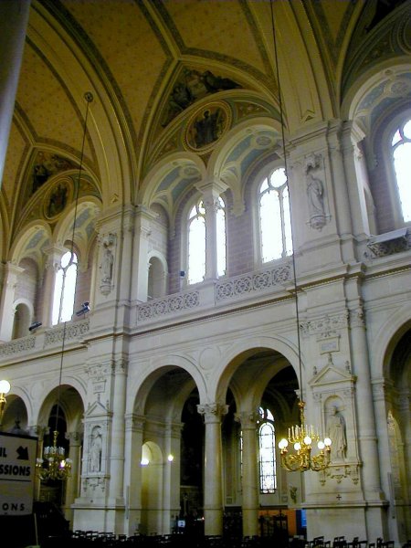 Eglise de la Trinité in Paris.Nave elevation 
