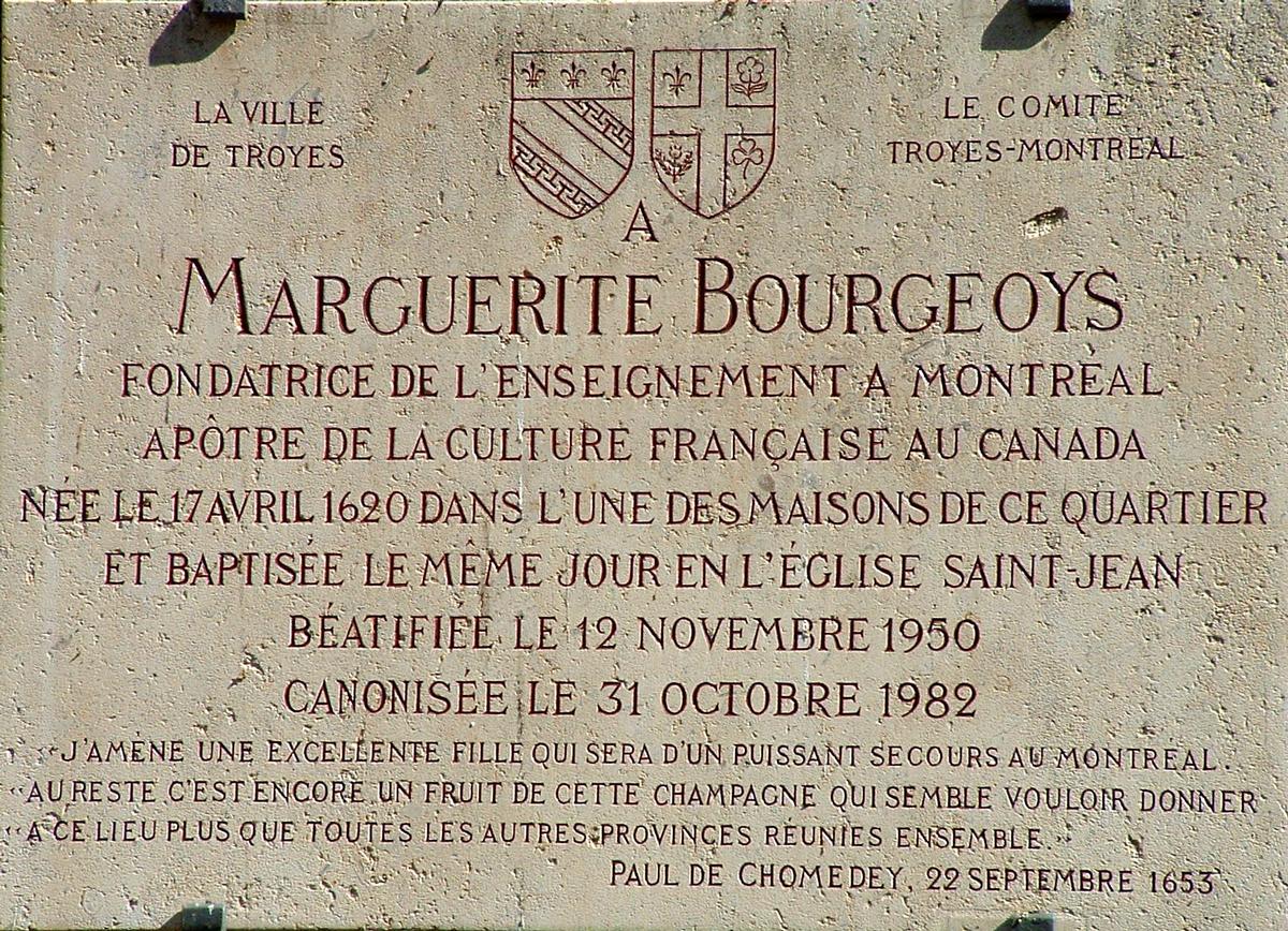 Troyes - Eglise Saint-Jean-du-Marché - Plaque commémorative 