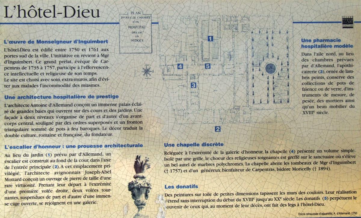 Carpentras - Hôtel-Dieu - Panneau d'information 