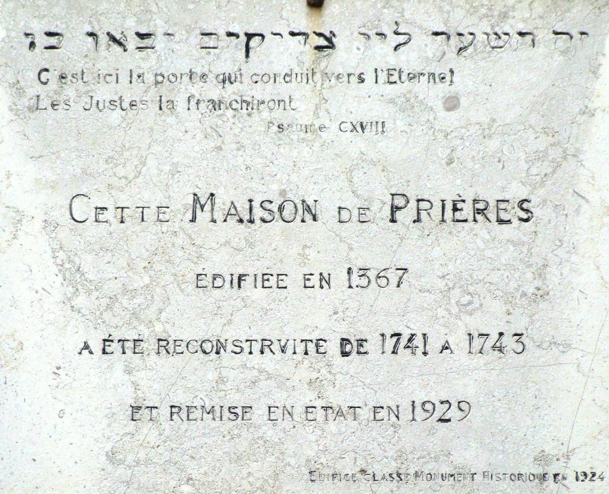 Carpentras - Synagogue - Panneau d'information 
