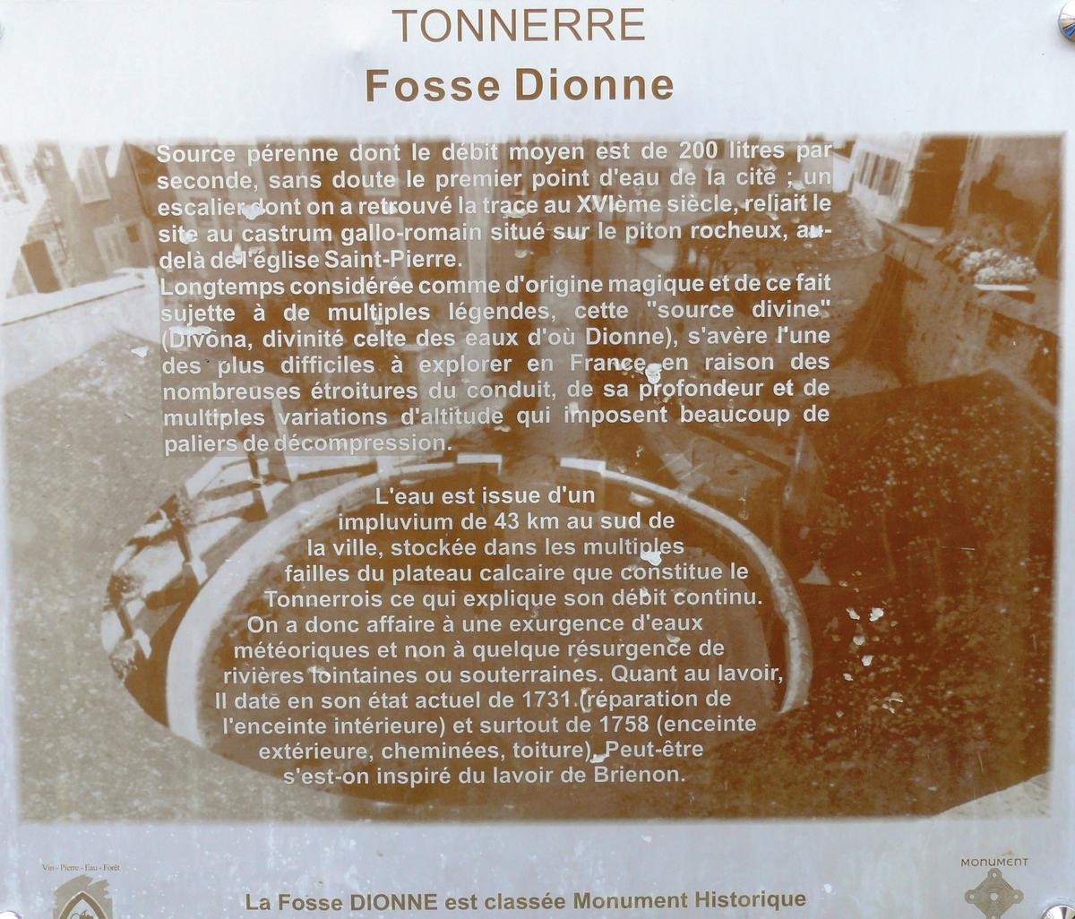 Tonnerre - Fosse Dionne - Panneau d'information 