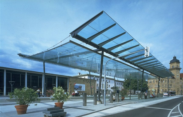 Glass Canopy for a Light Rail Station in Heilbronn 