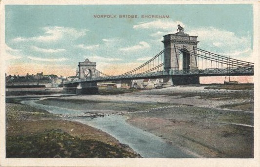 Norfolk Bridge, Shoreham. 
Postcard dating from around 1900 