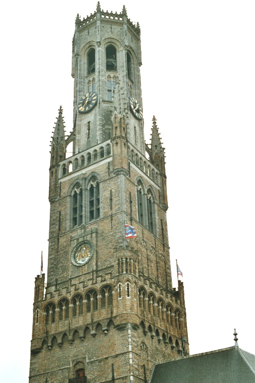 Le beffroi de Bruges (Flandre occidentale), symbole des libertés communales, construit de 1248 à 1300 