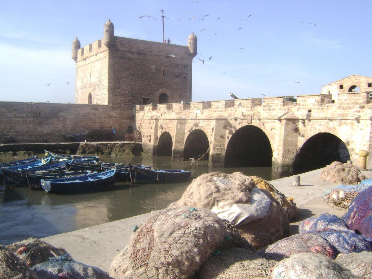 La sqala (muraille) du port d'Essaouira, construite par un renégat anglais en 1806 