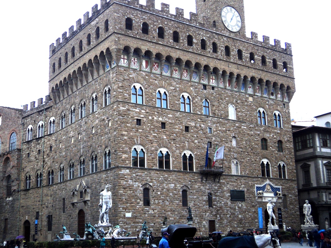 Le palazzo vecchio, à Florence, siège de l'administration de la ville au moyen âge 