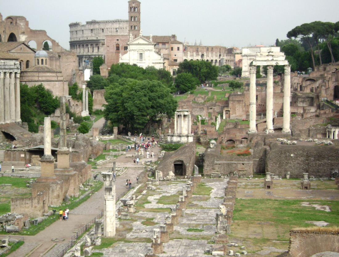 Le Forum romain, vu de la colline du Capitole 