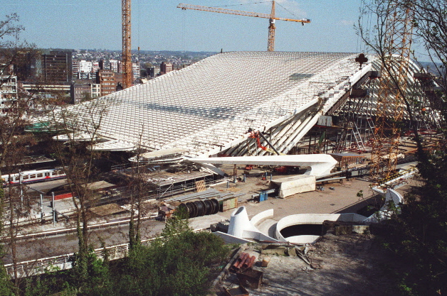 La nouvelle gare TGV, sur l'emplacement de la gare des Guillemins, à Liège 