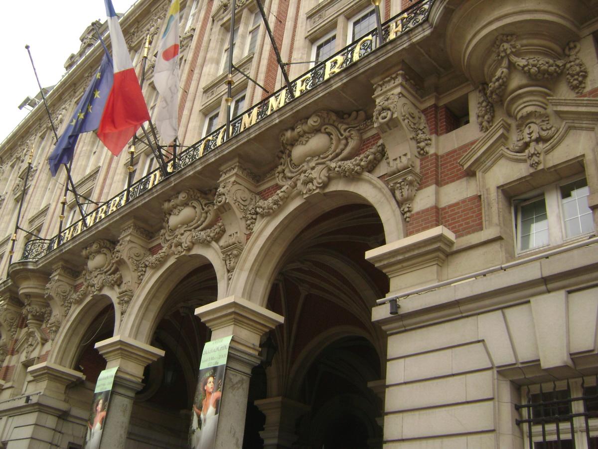 La façade principale de la Chambre de Commerce de Lille 