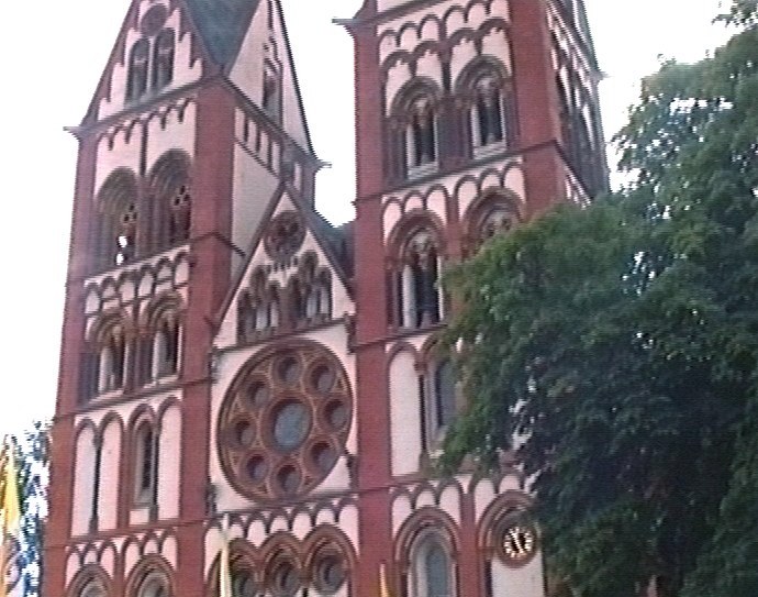 Détail de la façade de la cathédrale de Limburg an der Lahn 