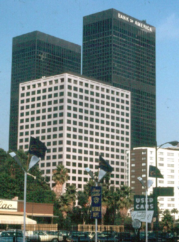 Les tours de la Bank of America au centre de Los Angeles (Californie) 