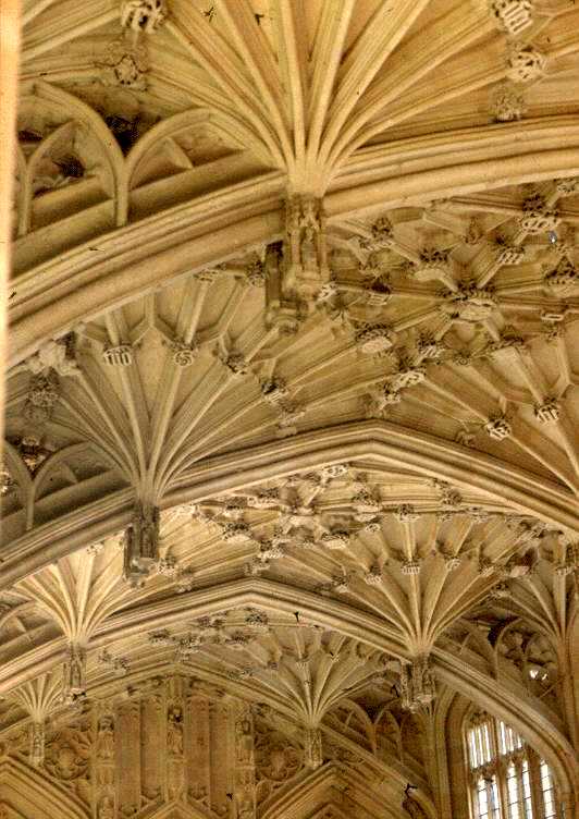 Fiche média no. 26489 La voûte (gothique flamboyant) de Divinity School, la plus ancienne salle de conférences d'Oxford, peut-être conçue par William Orchard à la fin du 15e siècle
