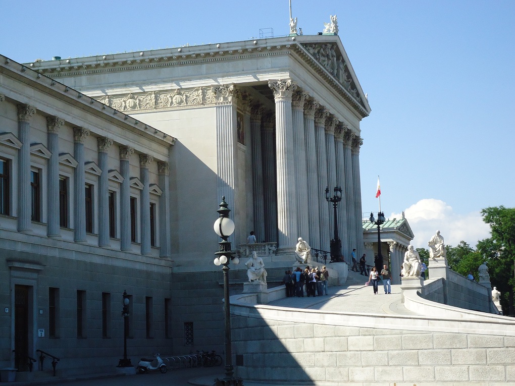 Le bâtiment du Parlement autrichien, à Vienne, sur le Dr-Karl-Lueger-Ring 