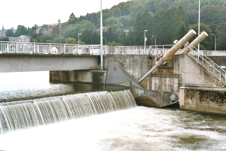 Lock and Dam at Rivière, Municipality of Profondeville, across the Meuse River 