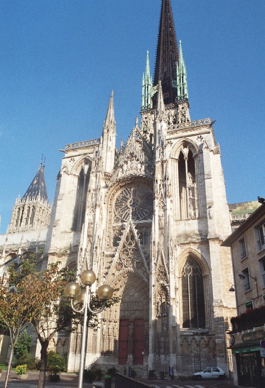 Façade et bas-côté sud de la cathédrale de Rouen 