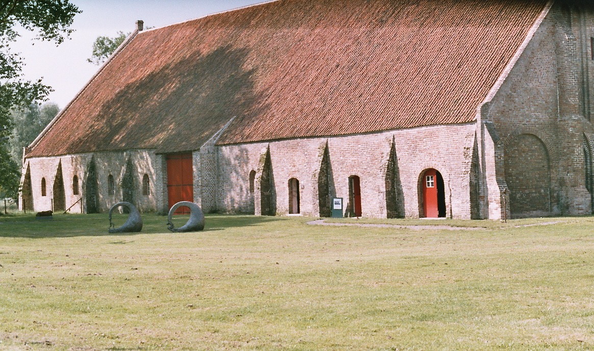 The last remains of cistercian Ter Doest Abbey, a barn of 1280, near Dudzele, a part of Bruges 
