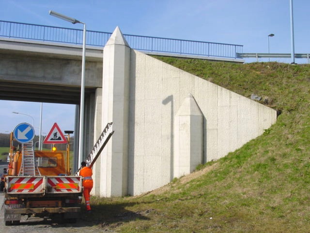 Pont de Tromcourt on the N5 at the entrance to Mariembourg, municipalit of Couvin. Maintenance works on-going