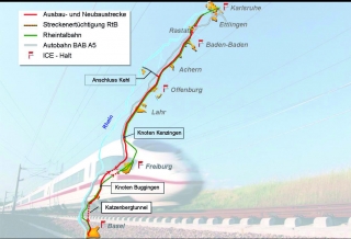 Neu- und Ausbaustrecke Karlsruhe-Basel, Projektabschnitt „Katzenberg­tunnel“ (Streckenverlauf) 