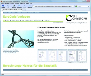 Das Portal www.eurocode-templates.com der Veit Christoph GmbH (Screenshot: VEIT CHRISTOPH) 
