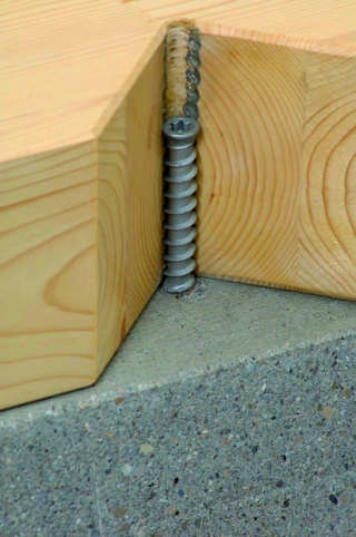 Holzbauteile können mit demselben Bohrdurchmesser schnell auf Beton befestigt werden 
