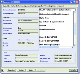 HELiOS 2011 mit neuen Tools für mehr Effizienz bei der Datensuche und in der Projektverfolgung (Screenshot: ISD) 