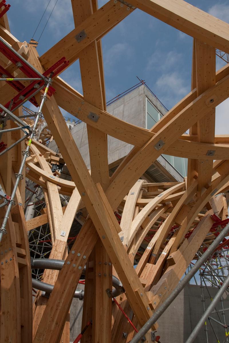 Centre Pompidou Metz - Montage de la charpente - Photo de Luc Bertau pour demathieu & bard 