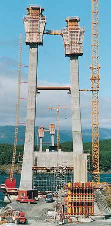 Storda Bru.Construction of the pylons using a slipform system 