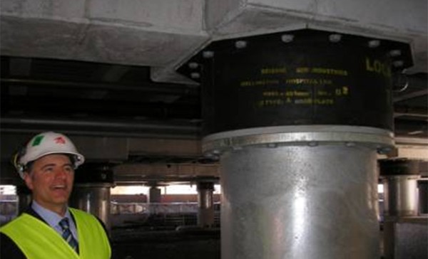 Inspection of an installed LASTO®LRB Lead Rubber Bearing 