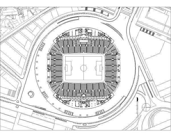 Dragon Stadium, Oporto. Plan View 