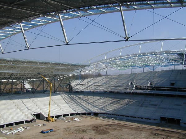 Zentralstadion Leipzig	während der Bauphase 