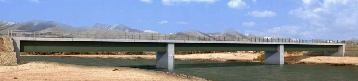 Pont Mischa-Meier sur le Kunduz - modèle informatique 