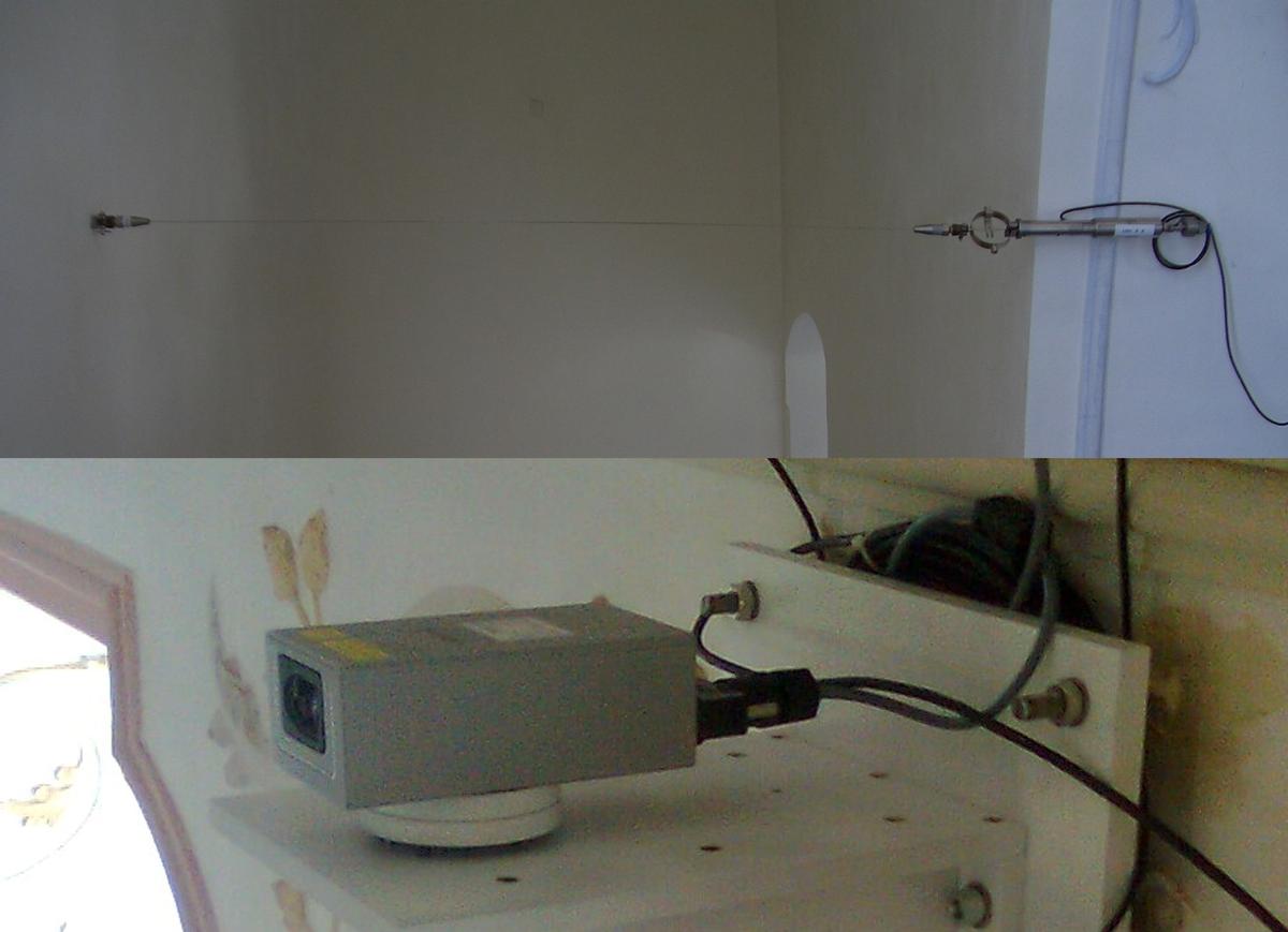 Distanzmesssysteme mit Konvergenzdraht (oben) und Lasermessung (unten) 