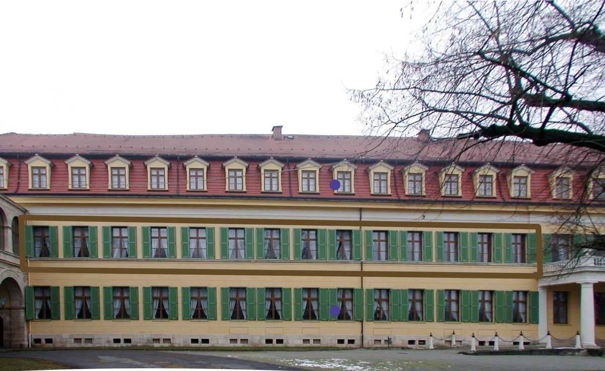Stadtschloss Sonderhausen: Südwest-Fassade 